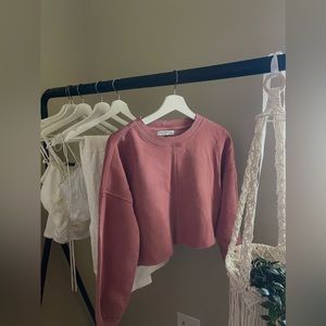 NEW pink cropped hoodie